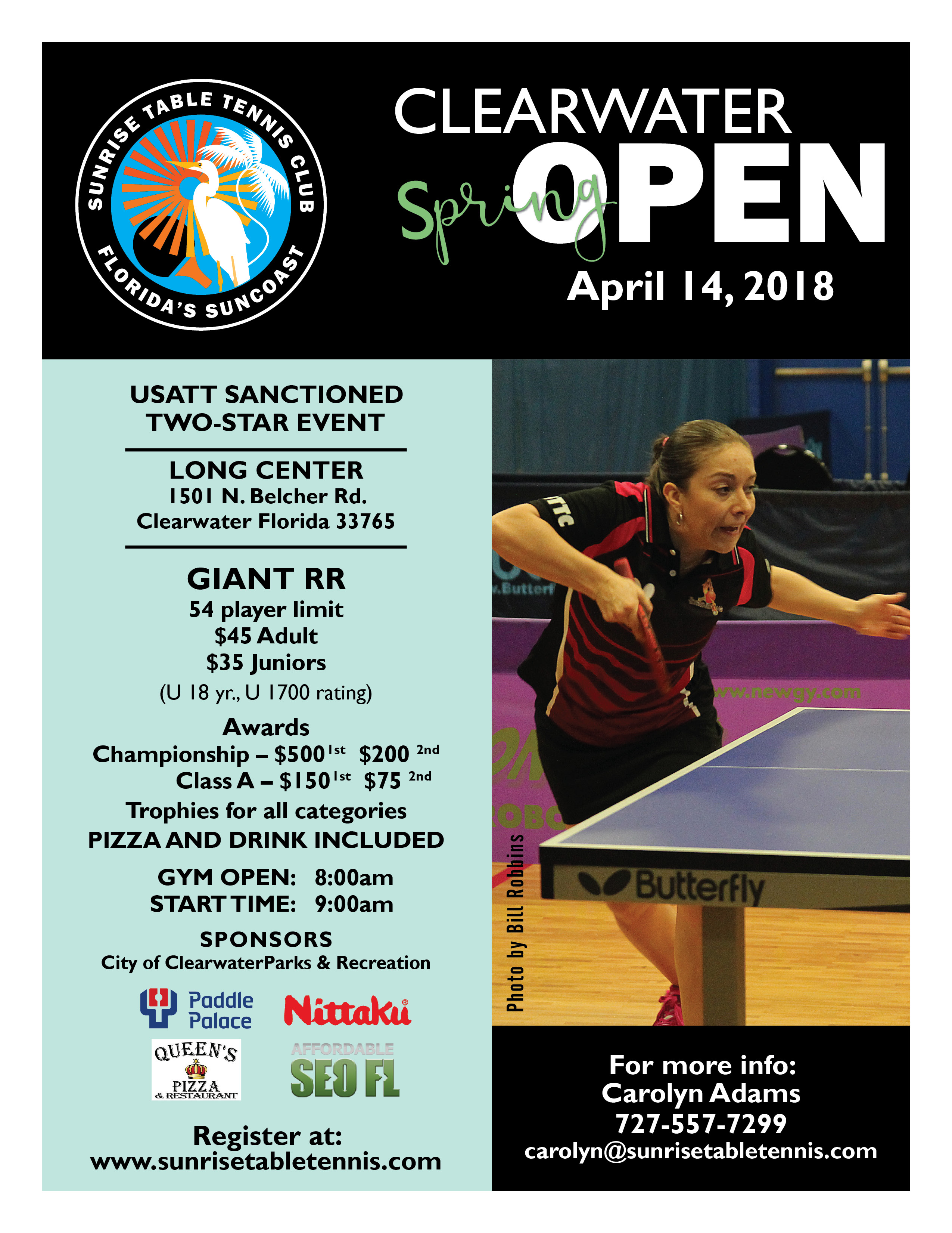 2018 Clearwater Spring Open Giant RoundRobin Tournament Sunrise Table Tennis Club